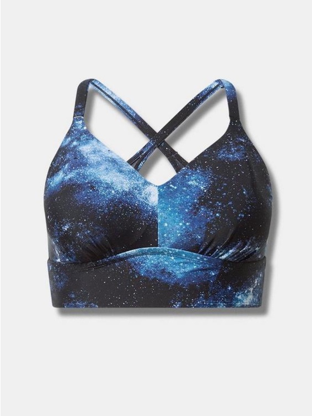 NWOT torrid Galaxy-Print Crisscross Sports Bra - Blue & Black Size 3